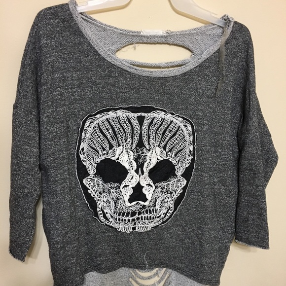 Distressed Skull Sweater - Picture 1 of 3